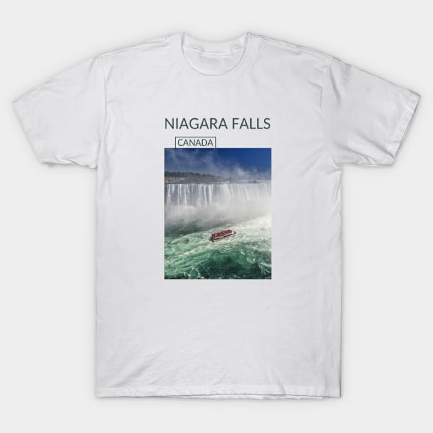 Niagara Falls Ontario Canada Waterfall Souvenir Present Gift for Canadian T-shirt Apparel Mug Notebook Tote Pillow Sticker Magnet T-Shirt by Mr. Travel Joy